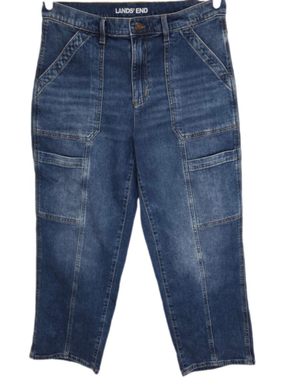 1508 Lands' End Wide Leg Cargo Style Denim Jeans Sz.12 Women